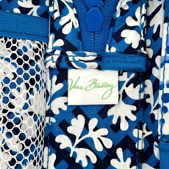 Vera Bradley Hanging Travel Tech Organizer Case Toiletry Makeup Bag Blue Lagoon - Picture 6 of 8